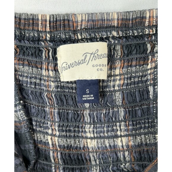 Universal Thread Plaid Puff Sleeve Baby Doll Peasant Blouse Women’s Size S - Picture 9 of 10